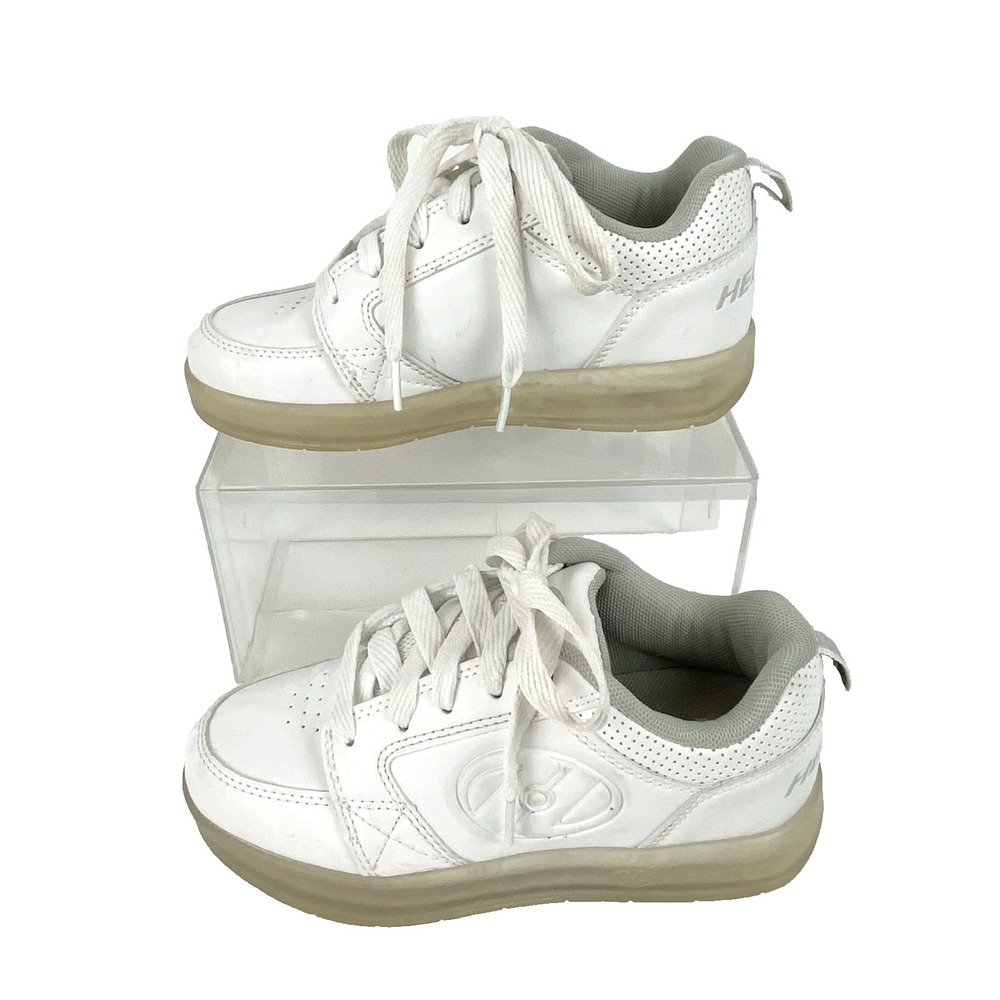 Heelys Light-Up Wheeled Sneakers Youth 2 Tennis Shoes White Skate Low Top Works!